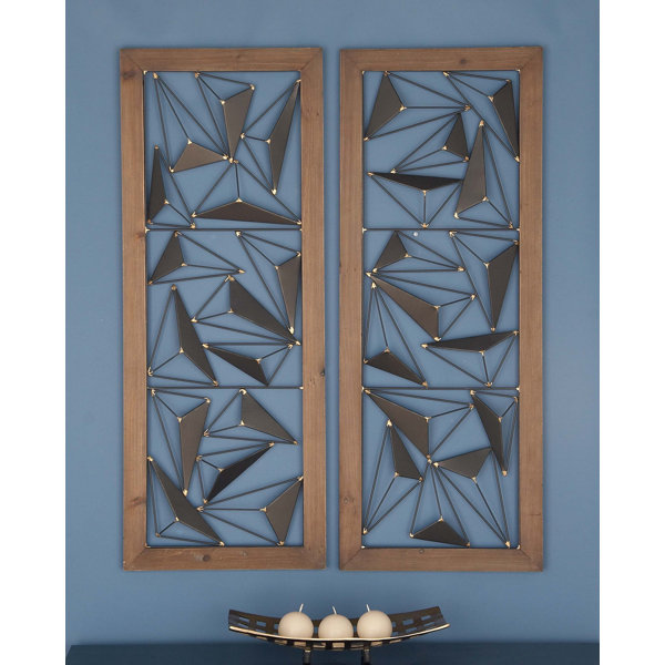 Corrigan Studio® 2 Piece Wood/Metal Wall Décor Set & Reviews Wayfair
